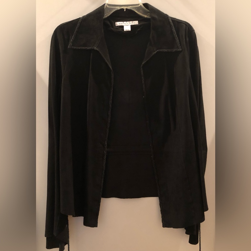 Vakko Black Suede Leather Women's Jacket